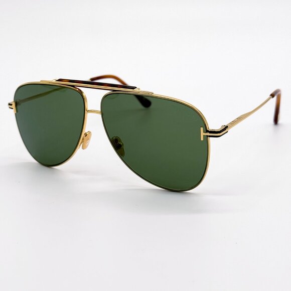 NEW TOM FORD BRADY TF1018 30N GOLD/GREEN FT1018/S 30N UNISEX SUNGLASSES TOM FORD - Picture 3 of 10